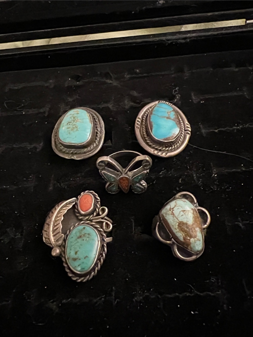 Sterling Silver(925) and  real Turquoise Rings estate collection